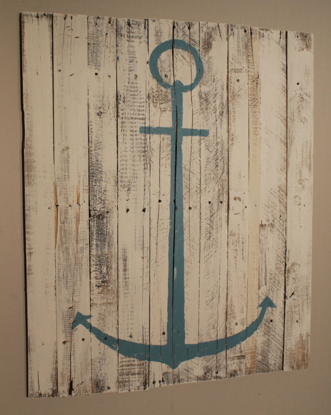 Nautical Decor Beach Art Anchor Wall Hanging Teal Anchor on - Etsy