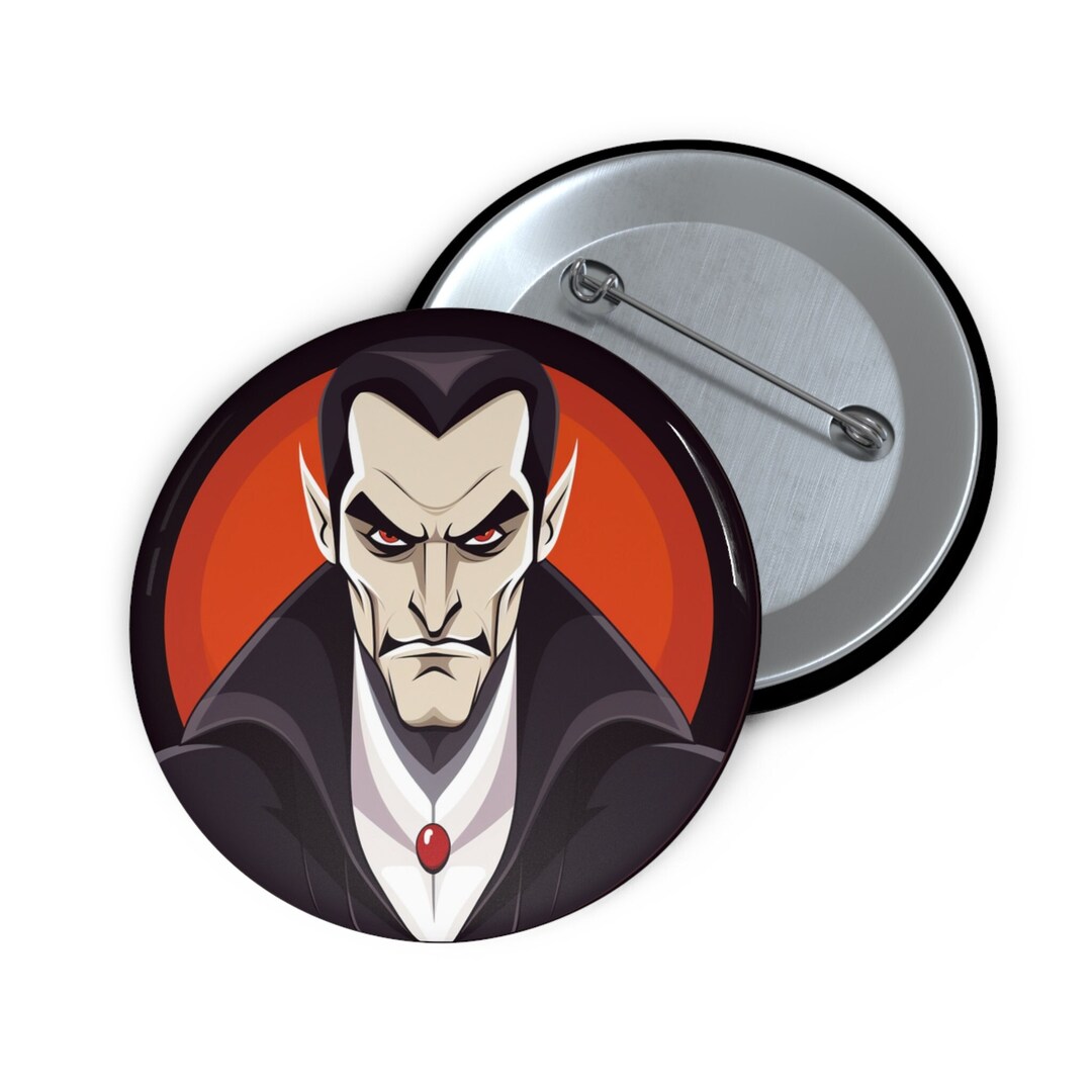 Dracula Trick-or-treat Treasure Halloween Pin Vampire Button - Etsy
