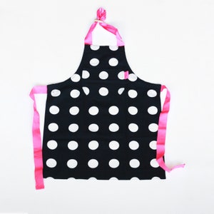 Kids Apron Dotted - pink ribbon