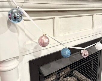 Gender Reveal Garland / Baby Shower Decor / Pink and Blue Garland