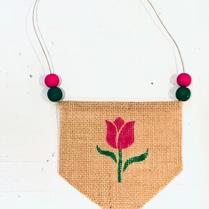 Tulip Single Garland / Tulip Door Hanger / Burlap Garland