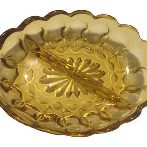 Amber Anchor Hocking Relish Dish