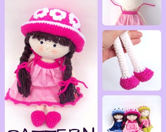 Pattern, crochet doll,  TootyLou, 13 inches