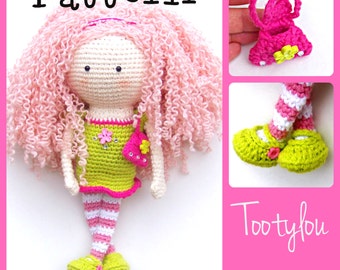 Crochet Doll  Pattern with Purse, Tootylou