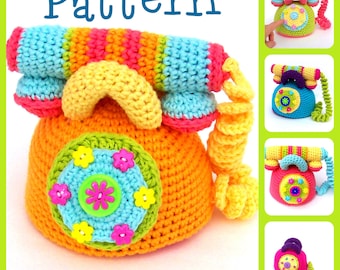 Pattern in English only, Crochet Telephone,  Toy, Baby Shower, Gift
