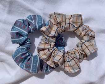 Edged Cotton Scrunchie - Medium Wrist Size - Spring Patterns