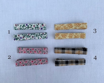 Hair Clip - Fabric Covered Barrett - 2" long - 4 Color Options