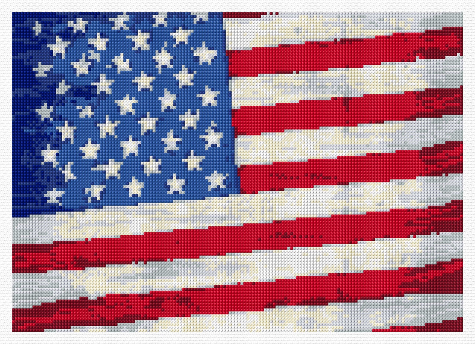 USA Flag Cross Stitch PDF Chart, Pattern. Etsy UK