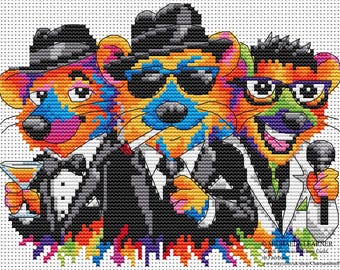 The Rat Pack Cross Stitch Pattern Instant download PDF