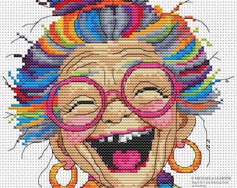 Giggling Gertie Cross Stitch Pattern Instant Download PDF