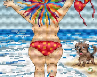 Heatwave Cross Stitch Pattern. Instant Download PDF