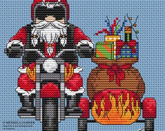 Santas Toy Run Cross Stitch Pattern Instant Download PDF Pattern