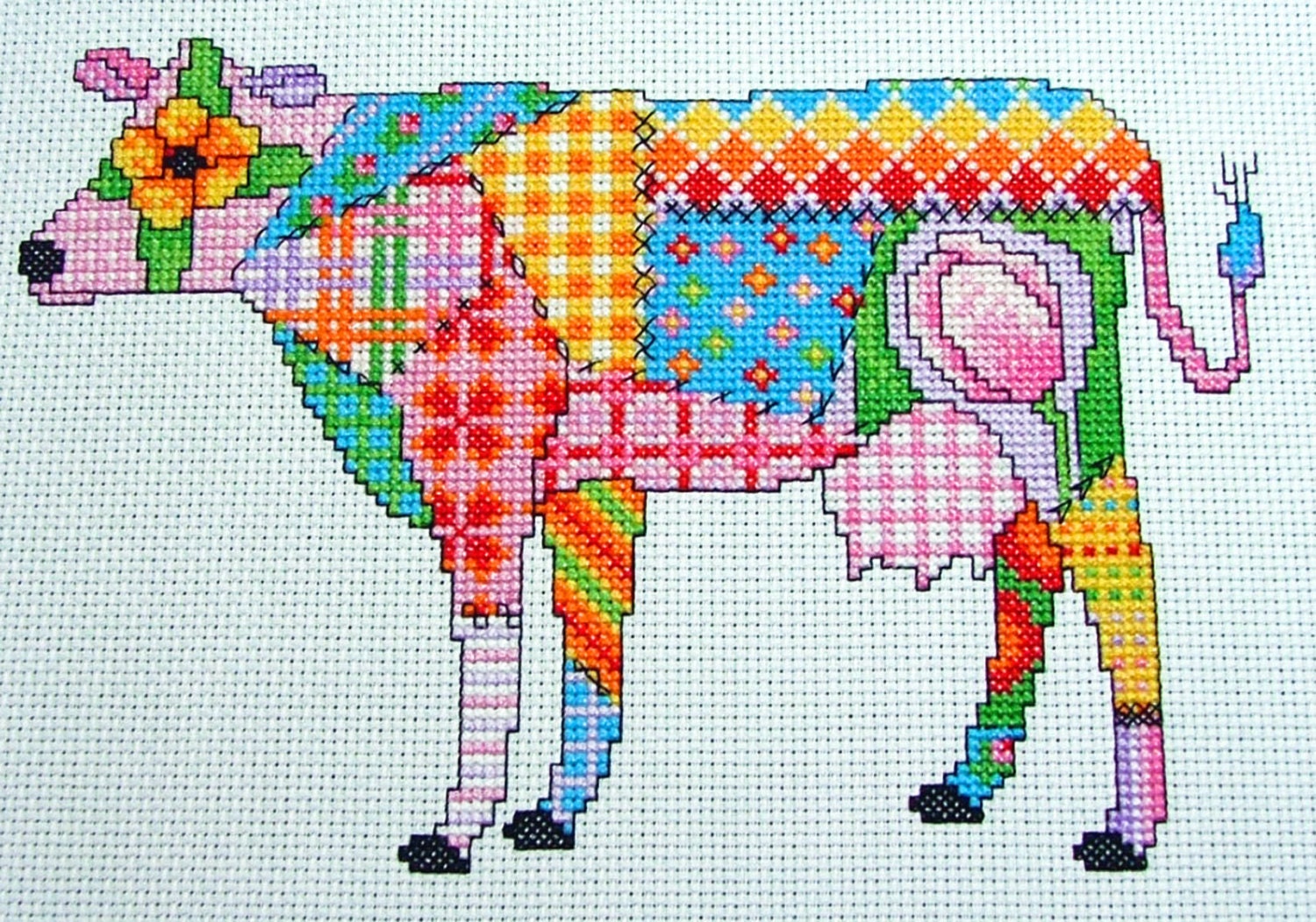 Patchwork Cow Pattern Cross Stitch Patchwork Cow Pdf Instant Download Pattern - Etsy