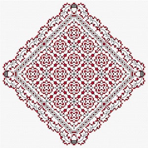Lovely Acorn Square Blackwork Instant PDF Download