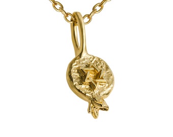Small star of David pendant Gold plated silver , pomegranate magen David silver gold charm pendant