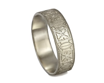 14k /18k Gold Men Engraved Wedding Ring, Antique Style Tribal Geometric Gold Ring, Patterned Gold Men Women Wedding Ring, Flat Gold Men Band - Etsy 14k /18k Gold Men Engraved Wedding Ring, Antique Style Tribal Geometric Gold Ring, Patterned Gold Men Women Wedding Ring, Flat Gold Men Band - Etsy
