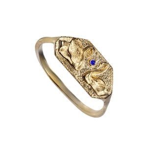 Two swans signet ring 14k solid gold , antique style love swans solid gold women&#39;s ring, customized personalized engraved message