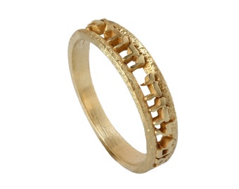 I am my beloved 14k solid gold ring, ani ledodi hammered gold wedding ring, bible Hebrew verse jewish 14k / 18k gold jewelry