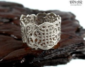 14k solid Gold wedding ring, Celtic knot lace ring, celtic handmade design, Statement ring by DINAR, gold lace ring, celtic weddign band