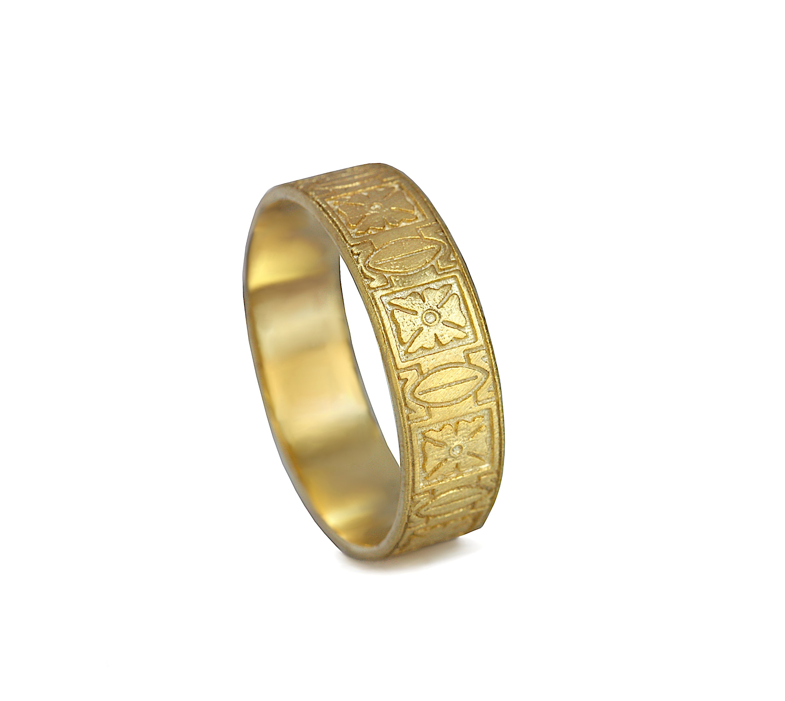 14k /18k Gold Men Engraved Wedding Ring, Antique Style Tribal Geometric Gold Ring, Patterned Gold Men Women Wedding Ring, Flat Gold Men Band - Etsy 14k /18k Gold Men Engraved Wedding Ring, Antique Style Tribal Geometric Gold Ring, Patterned Gold Men Women Wedding Ring, Flat Gold Men Band - Etsy