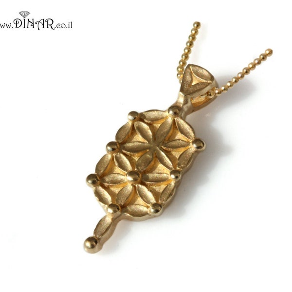 Flower of life kabbalah Ten sephirot pendant, 18k gold plated silver Jewish holiday gift, bat mitzvah jewelry