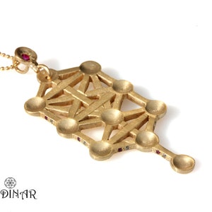 Tree of Life kabbalah pendant Ten sephiroth 14k solid gold , kabbalah spiritual jewelry gold necklace, jewish symbol Hanukkah gift