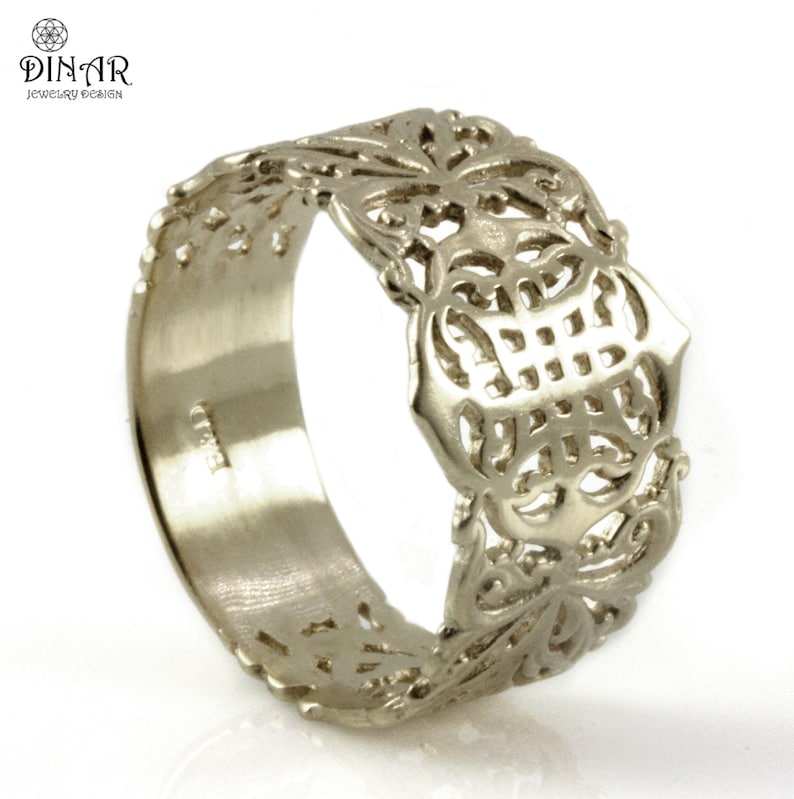 designed for men women celtic wedding Statement ring Celtic knot sterling silver ring silver celtic lace band celtic handmade design