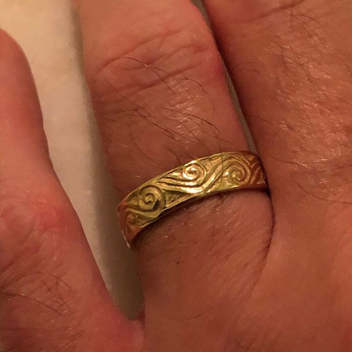 Gold Wedding Ring 14k Solid Gold Men's Wedding Band - Etsy