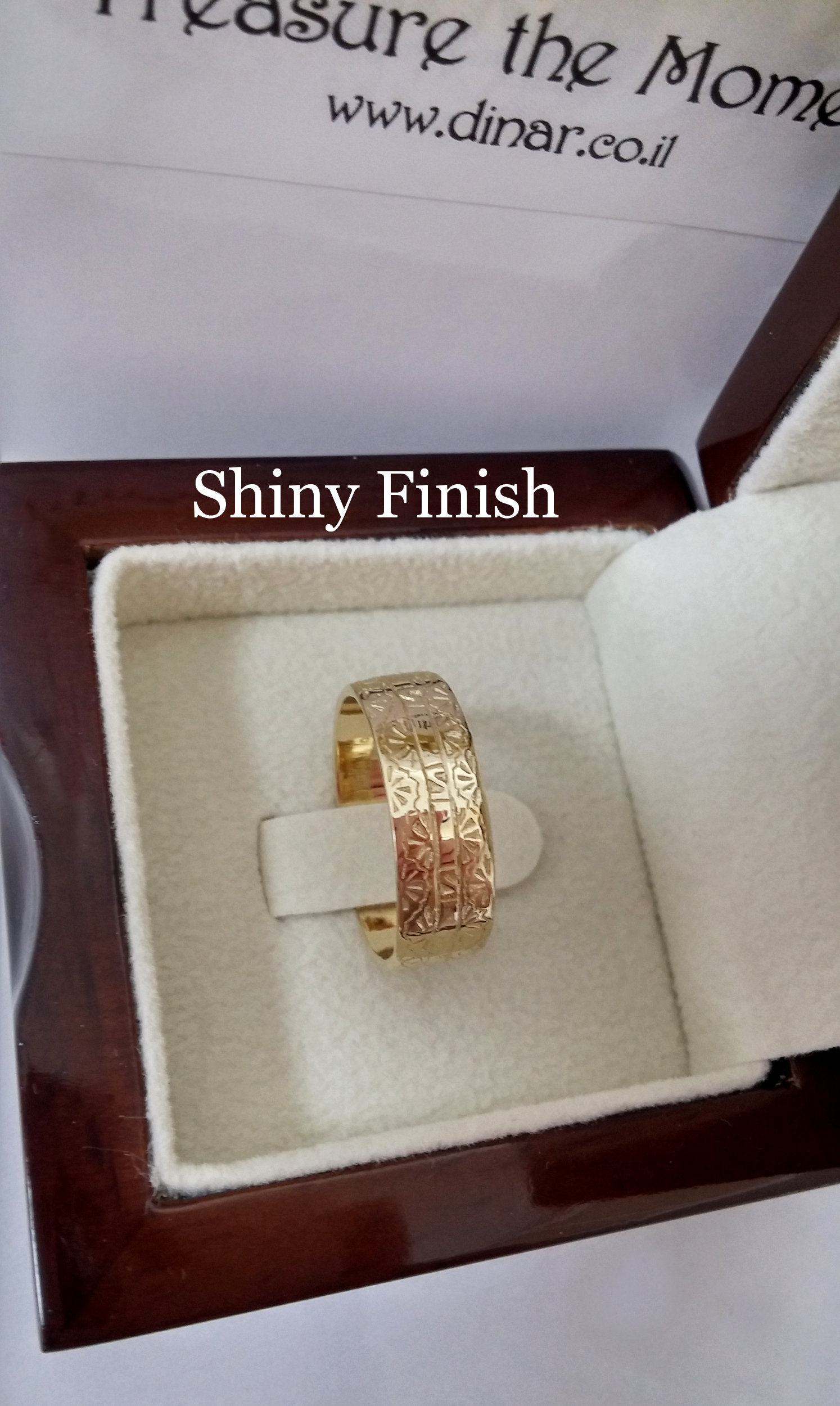Bague Art Déco Gravée En Or Massif 14k Et Argent 925 - Taille 7, Neuf Avec Emballage