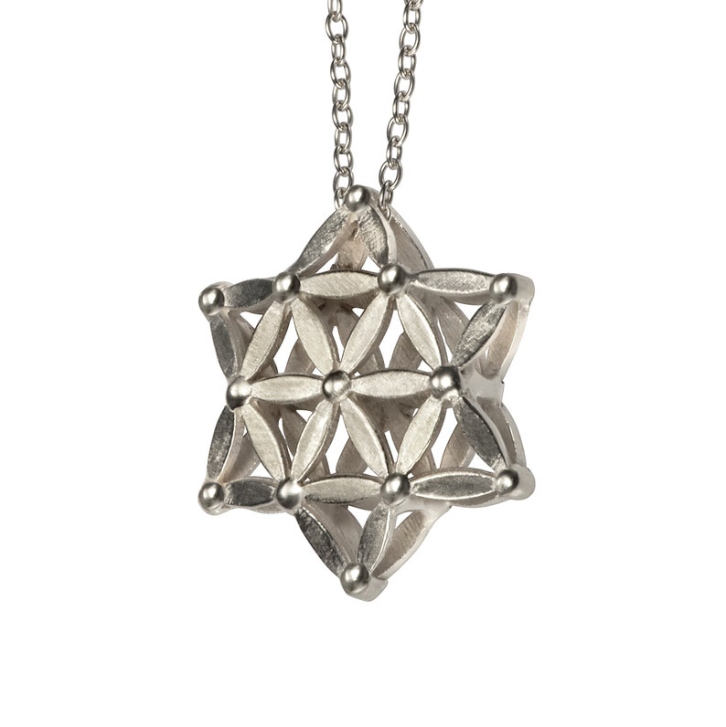 Flower of life Jewish star of david pendant ,14k gold magen david jewish holiday gift, bat mitzvah gift, bar mitzvah religious gold necklace image 3
