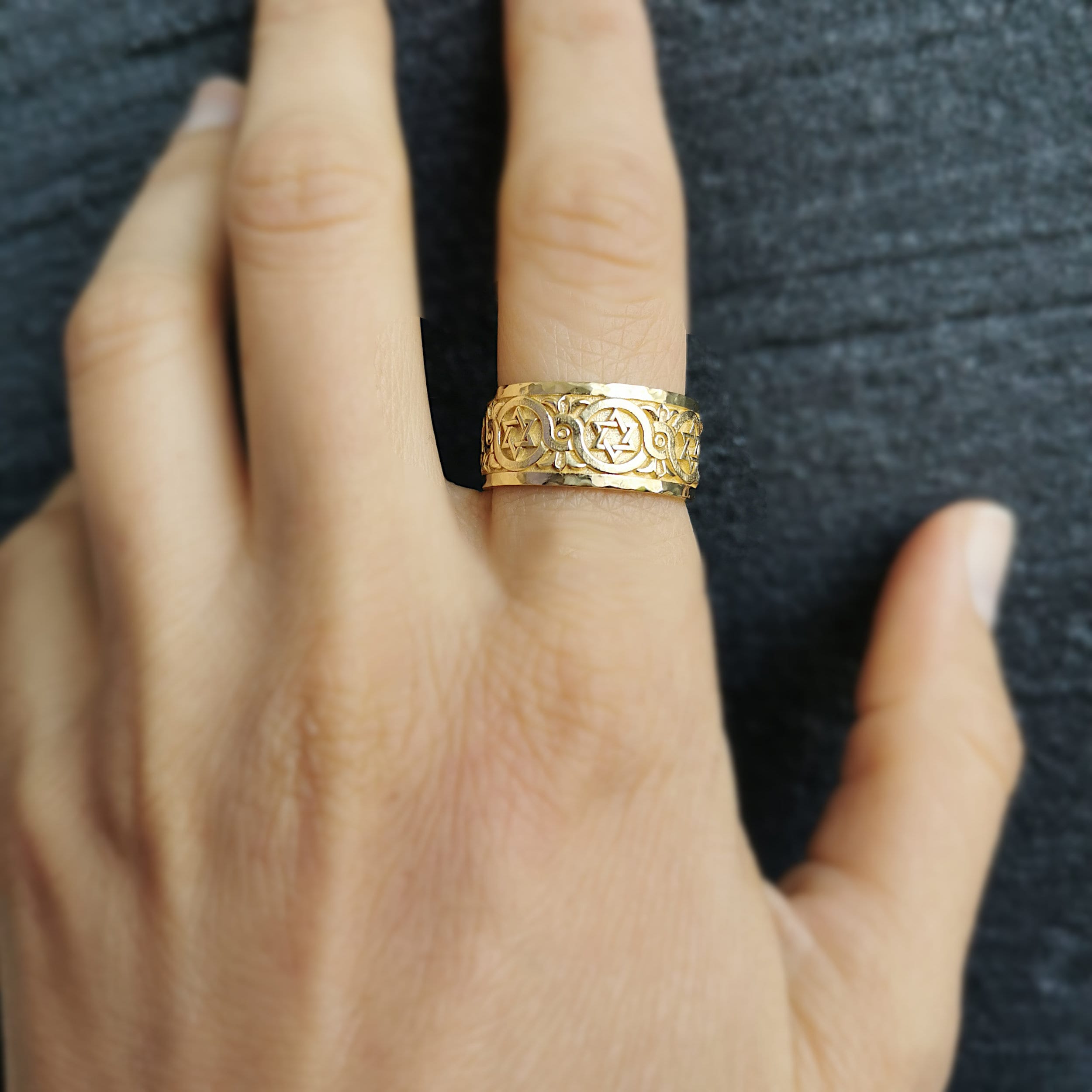 Acciaio Inox Stella Di David Modello Fede Nuziale, Comfort Per