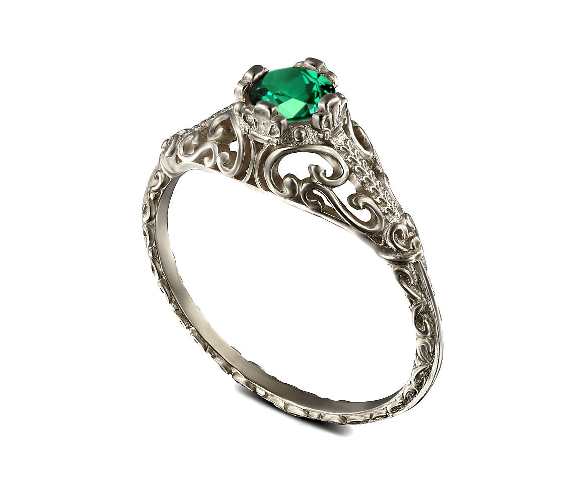 Filigree emerald best sale ring