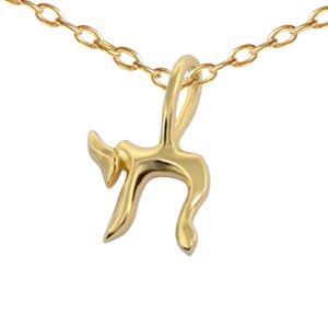 Small Chai pendant charm, Jewish Chai Hebrew necklace, chai Bar Bat mitzvah pendant silver / gold plated / 14k 18k solid gold chai charm