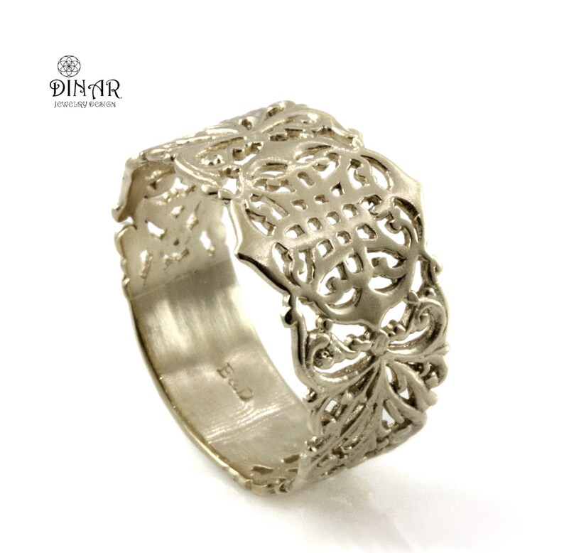 designed for men women celtic wedding Statement ring Celtic knot sterling silver ring silver celtic lace band celtic handmade design