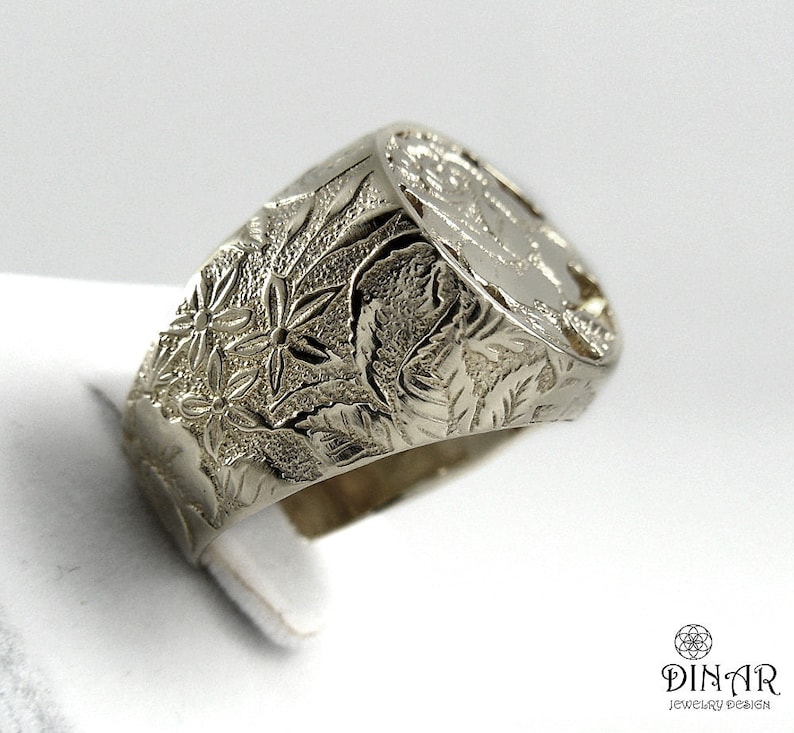 Rose Flower Silver Ring Sterling Silver Victorian Etsy