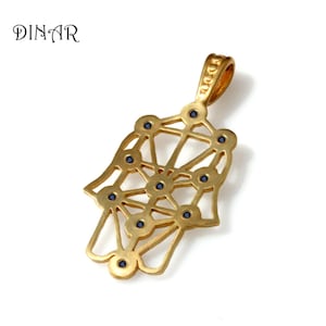 14k Gold kabbalah pendant Ten sephiroth, 14k 18k 22k solid gold kabbalah spiritual jewish jewelry, gold necklace natural Blue sapphires