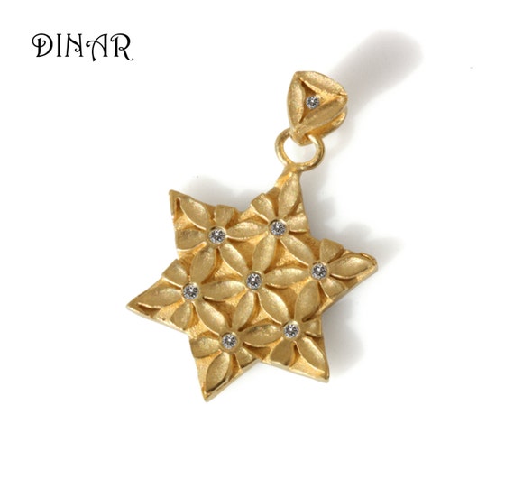 14/ K Or jaune /étoile de David Pendentif 20/ mm de longueur