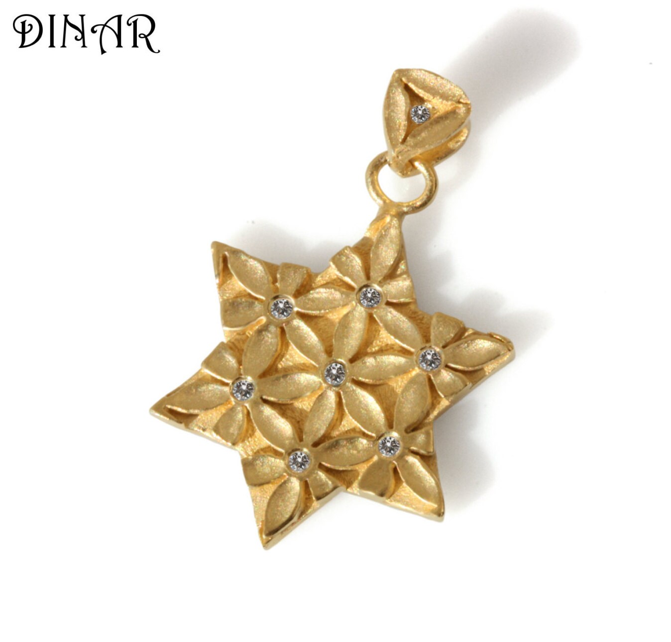14k Gold Magen David Star of David diamonds pendant, jewish bat mitzvah pendant , flower of life 9k 14k 18k solid gold David Star pendant