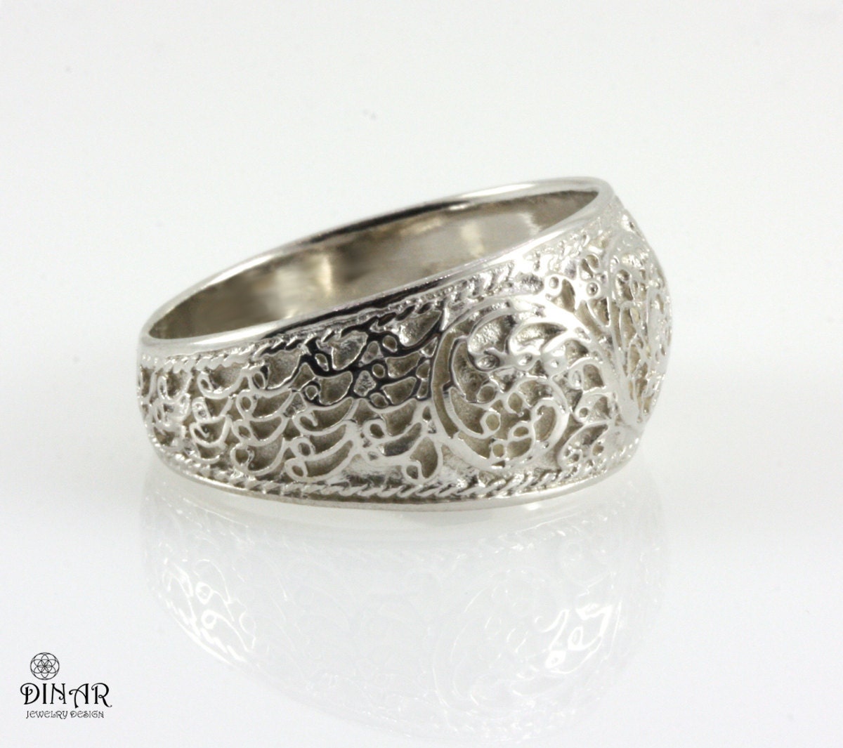 Silver Filigree Band Vintage Ring Sterling Silver Wedding - Etsy