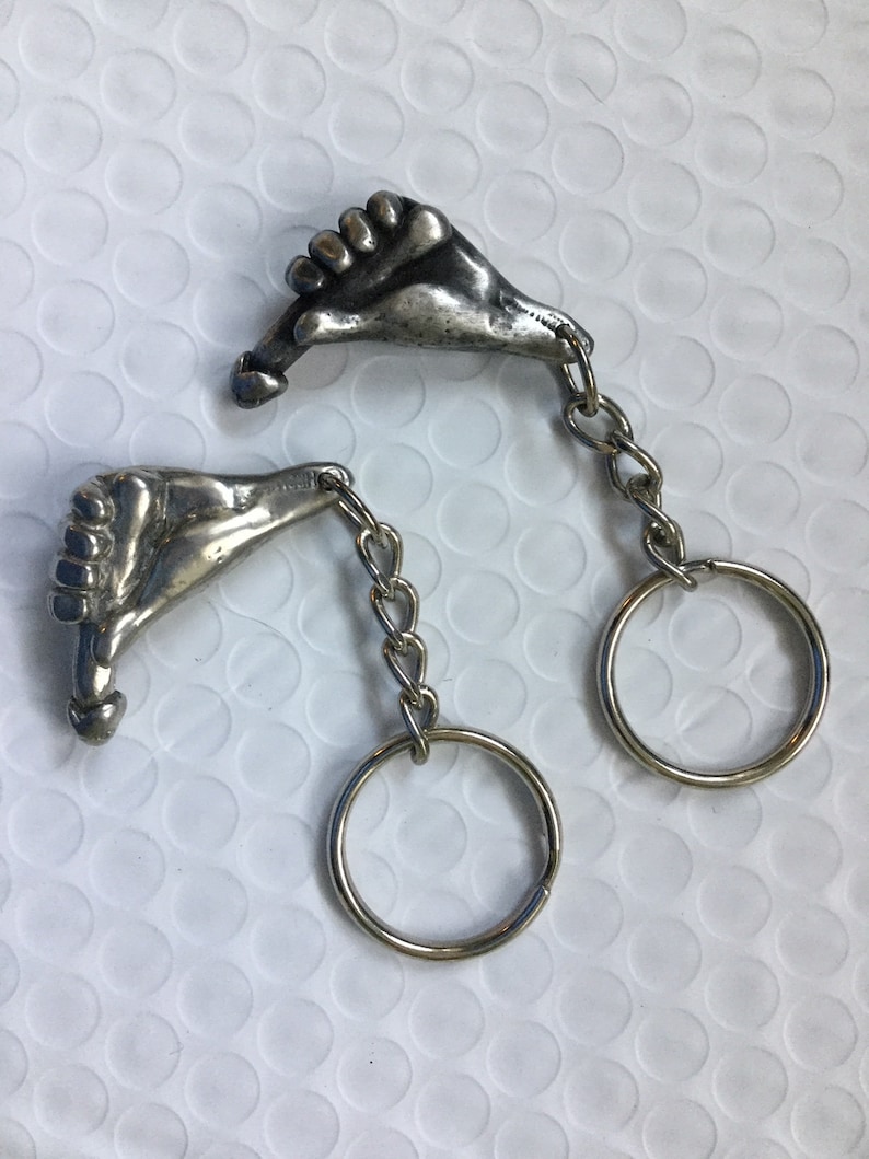 Phallic Keychains Adult: Pewter Hand With Phallus Keychain - Etsy