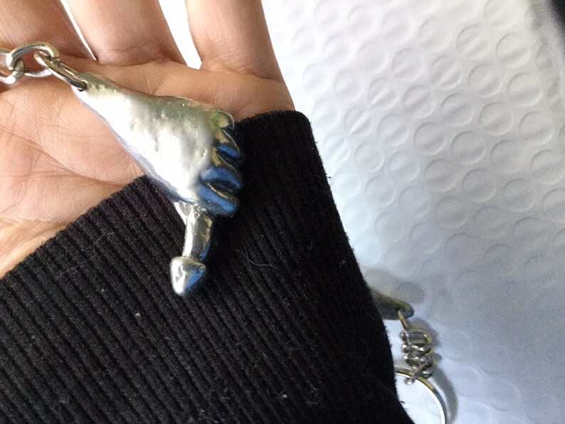Phallic Keychains Adult: Pewter Hand With Phallus Keychain - Etsy