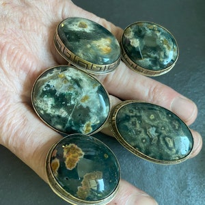 Brass and ocean jasper rings. US size: 7, 7.5, 8, 6.75