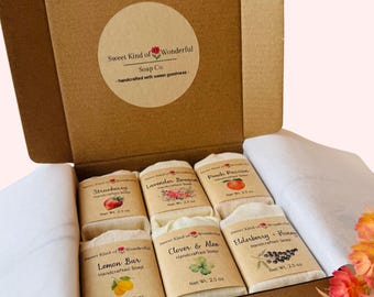Handcrafted Soap Gift Box: Natural Artisan Soaps, Variety Scents