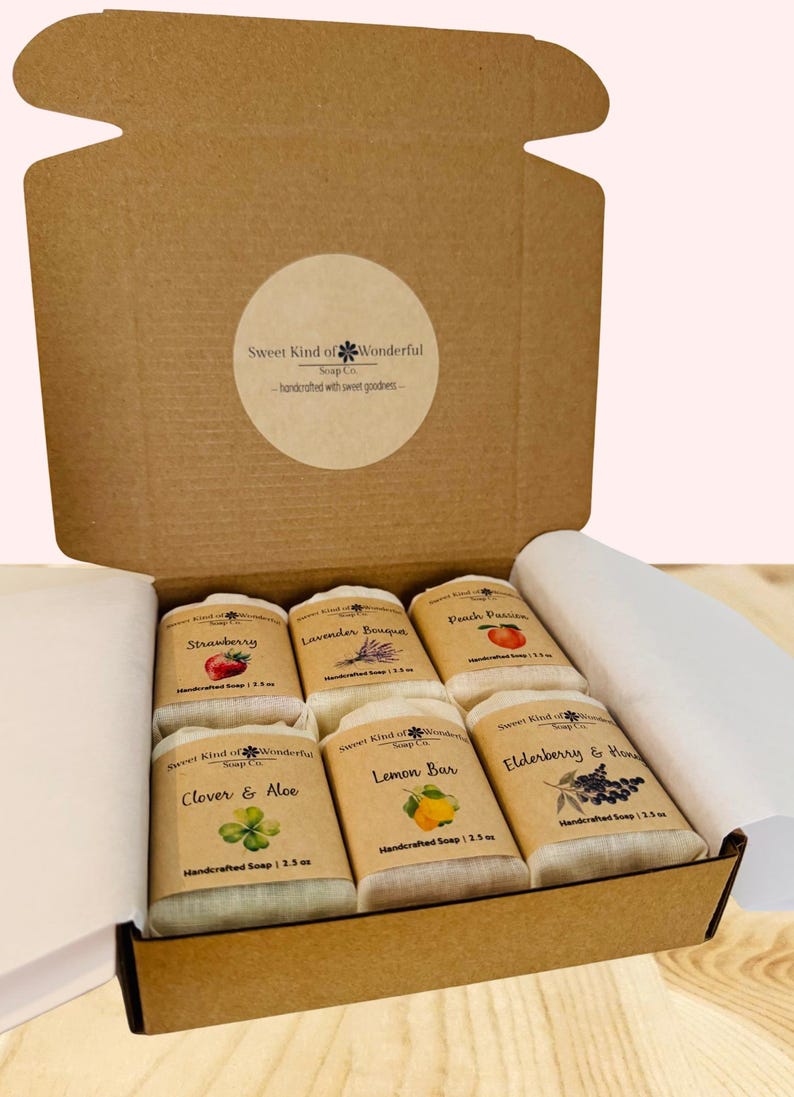 Handcrafted Soap Gift Box: Natural Artisan Soaps, Variety Scents Bild 1