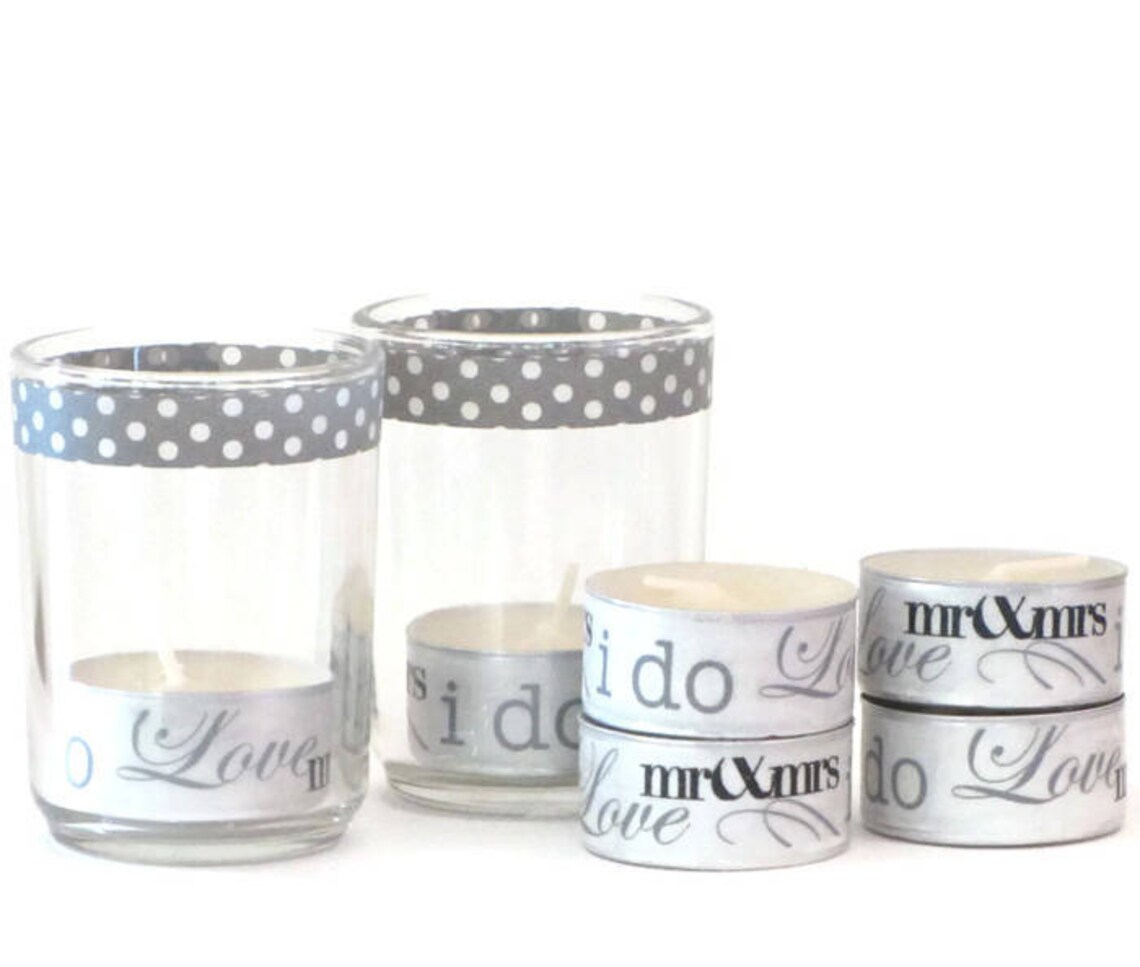 Wedding Tea Lights Gift Set 6 Decorative Tea Light Candles Etsy