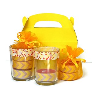 Candle Gift Set -Tea Light Candles -Glass Candle Holders -Autumn Fall Candles -Thanksgiving Candles -Hostess Gift -Teacher Gift - Holiday zdjęcie 1