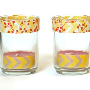 Candle Gift Set -Tea Light Candles -Glass Candle Holders -Autumn Fall Candles -Thanksgiving Candles -Hostess Gift -Teacher Gift - Holiday zdjęcie 2