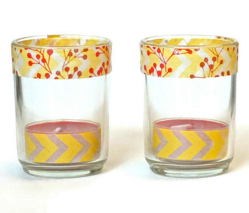 Candle Gift Set -Tea Light Candles -Glass Candle Holders -Autumn Fall Candles -Thanksgiving Candles -Hostess Gift -Teacher Gift - Holiday zdjęcie 2
