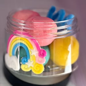 Regenbogen Knete Mini Glas, Regenbogen Knetmasse, Goodie Bag, Knetmasse, Regenbogen Goodie Bag, Knete Tasche