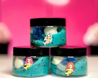 Mermaid play dough mini jar, mermaid play dough, goodie bag, playdough kit, play dough kit mini jar, mermaid goodie bag, playdough kit